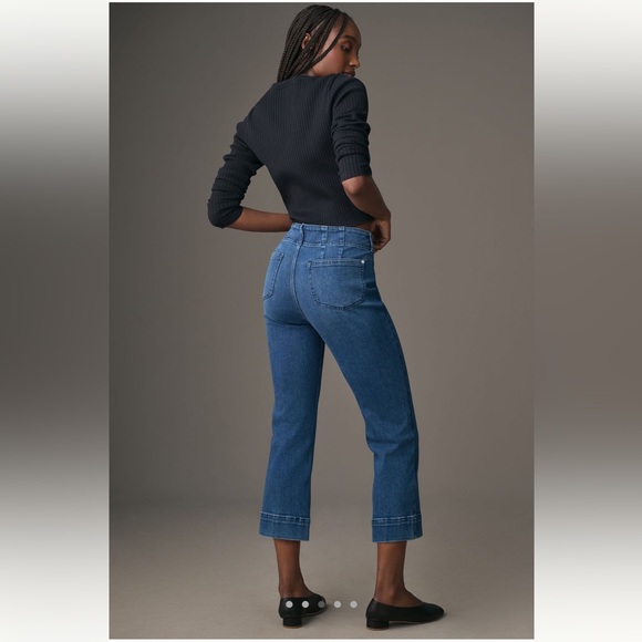 Pilcro Slim 70s High-Rise Crop Flare Jeans Size 28 - Picture 3 of 16